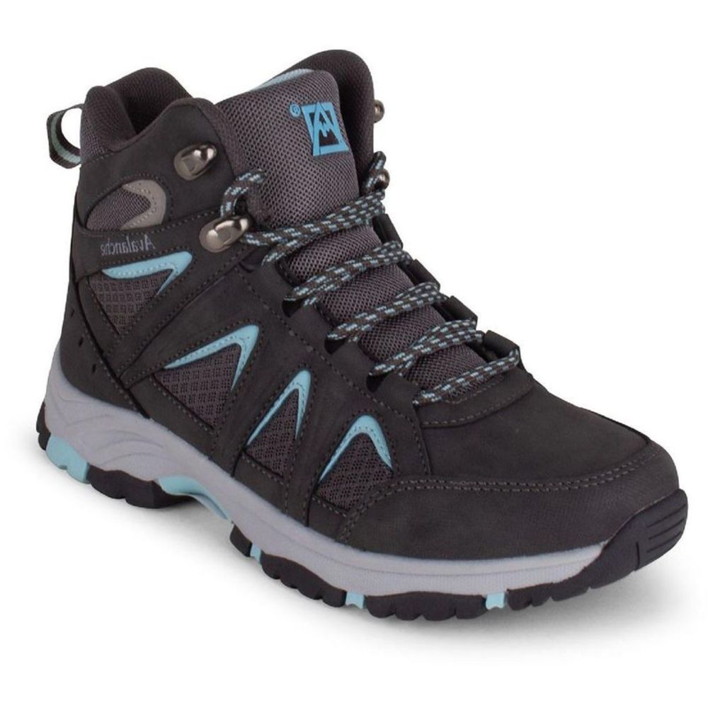 Avalanche Womens Ridge Gray Faux Leather Outdoor Hiking Boots Shoes Used